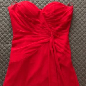 Long red formal gown